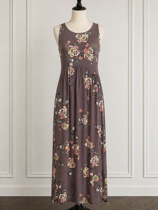 Maurices Dresses & Skirts - Maurices Floral Knit Top in Gray with Pink & Teal Accents